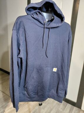 NEW Carhartt Mens Navy Loose fit Pullover Hooded Sweatshirt SIZE LARGE